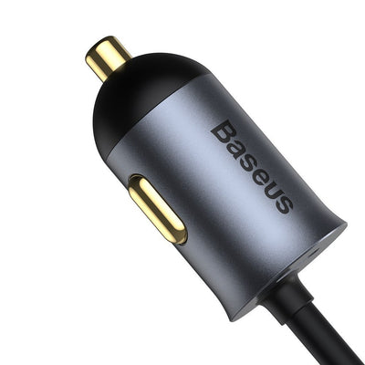 Baseus Share Together car charger 2x USB / 2x USB Type C 120W PPS Quick Charge Power Delivery gray (CCBT-A0G)