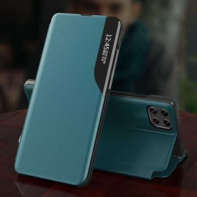 Eco Leather View Case elegant bookcase type case with kickstand for Samsung Galaxy A22 4G blue — Hurtel