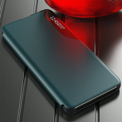 Eco Leather View Case elegant bookcase type case with kickstand for Samsung Galaxy A22 4G blue — Hurtel