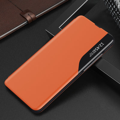 Eco Leather View Case elegant bookcase type case with kickstand for Samsung Galaxy A22 4G orange — Hurtel