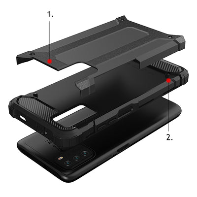 Hybrid Armor Case Tough Rugged Cover for Xiaomi Redmi Note 10 5G / Poco M3 Pro golden — Hurtel