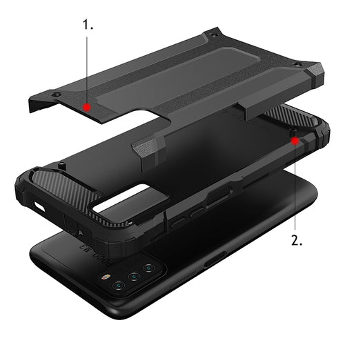 Hybrid Armor Case Tough Rugged Cover for Xiaomi Redmi Note 10 5G / Poco M3 Pro golden — Hurtel