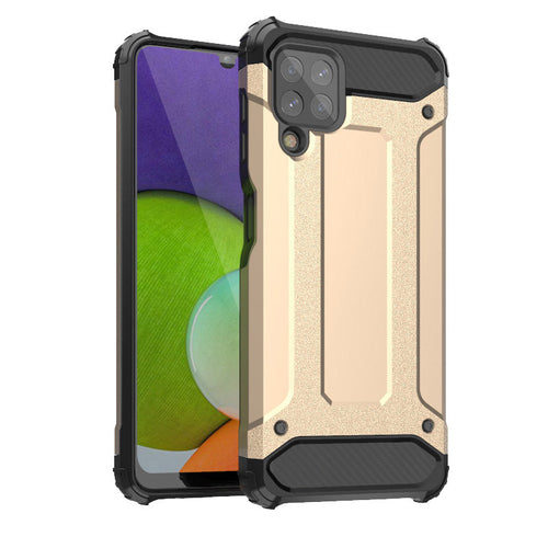 Hybrid Armor Case Tough Rugged Cover for Samsung Galaxy A22 4G golden — Hurtel