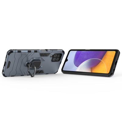 Ring Armor Case Kickstand Tough Rugged Cover for Samsung Galaxy A22 4G blue — Hurtel