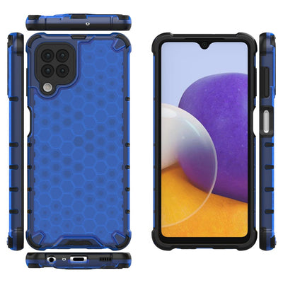 Honeycomb Case armor cover with TPU Bumper for Samsung Galaxy A22 4G blue — Hurtel