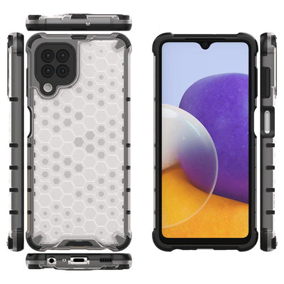 Honeycomb Case armor cover with TPU Bumper for Samsung Galaxy A22 4G transparent — Hurtel