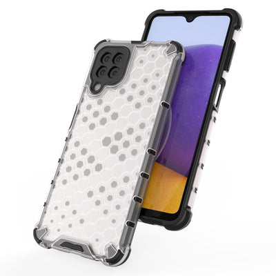 Honeycomb Case armor cover with TPU Bumper for Samsung Galaxy A22 4G transparent — Hurtel