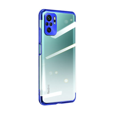 Clear Color Case Gel TPU Electroplating frame Cover for Xiaomi Redmi Note 10 5G / Poco M3 Pro blue — Hurtel