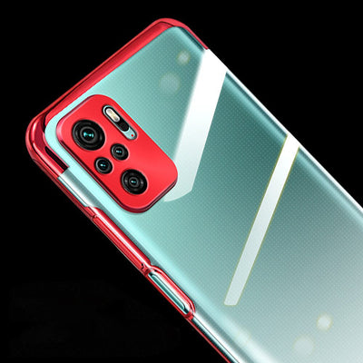 Clear Color Case Gel TPU Electroplating frame Cover for Xiaomi Redmi Note 10 5G / Poco M3 Pro blue — Hurtel