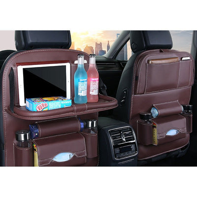 Car seat organizer seat protector seat cover shelf mini car table black — Hurtel