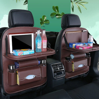 Car seat organizer seat protector seat cover shelf mini car table black — Hurtel