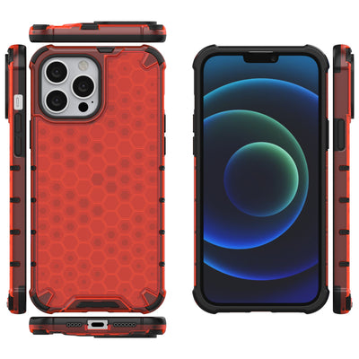 Honeycomb Case armor cover with TPU Bumper for iPhone 13 Pro Max red — Hurtel