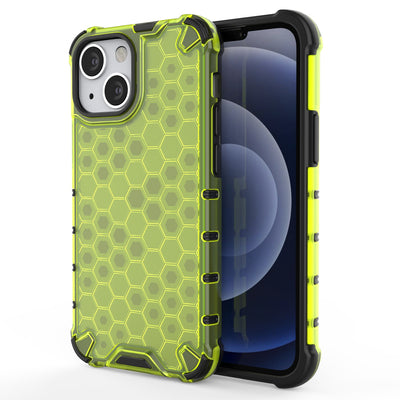 Honeycomb Case armor cover with TPU Bumper for iPhone 13 mini green — Hurtel