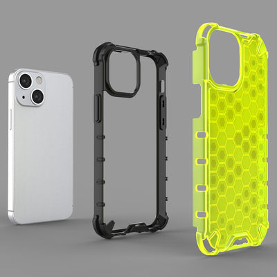 Honeycomb Case armor cover with TPU Bumper for iPhone 13 mini transparent — Hurtel