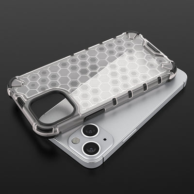 Honeycomb Case armor cover with TPU Bumper for iPhone 13 mini transparent — Hurtel