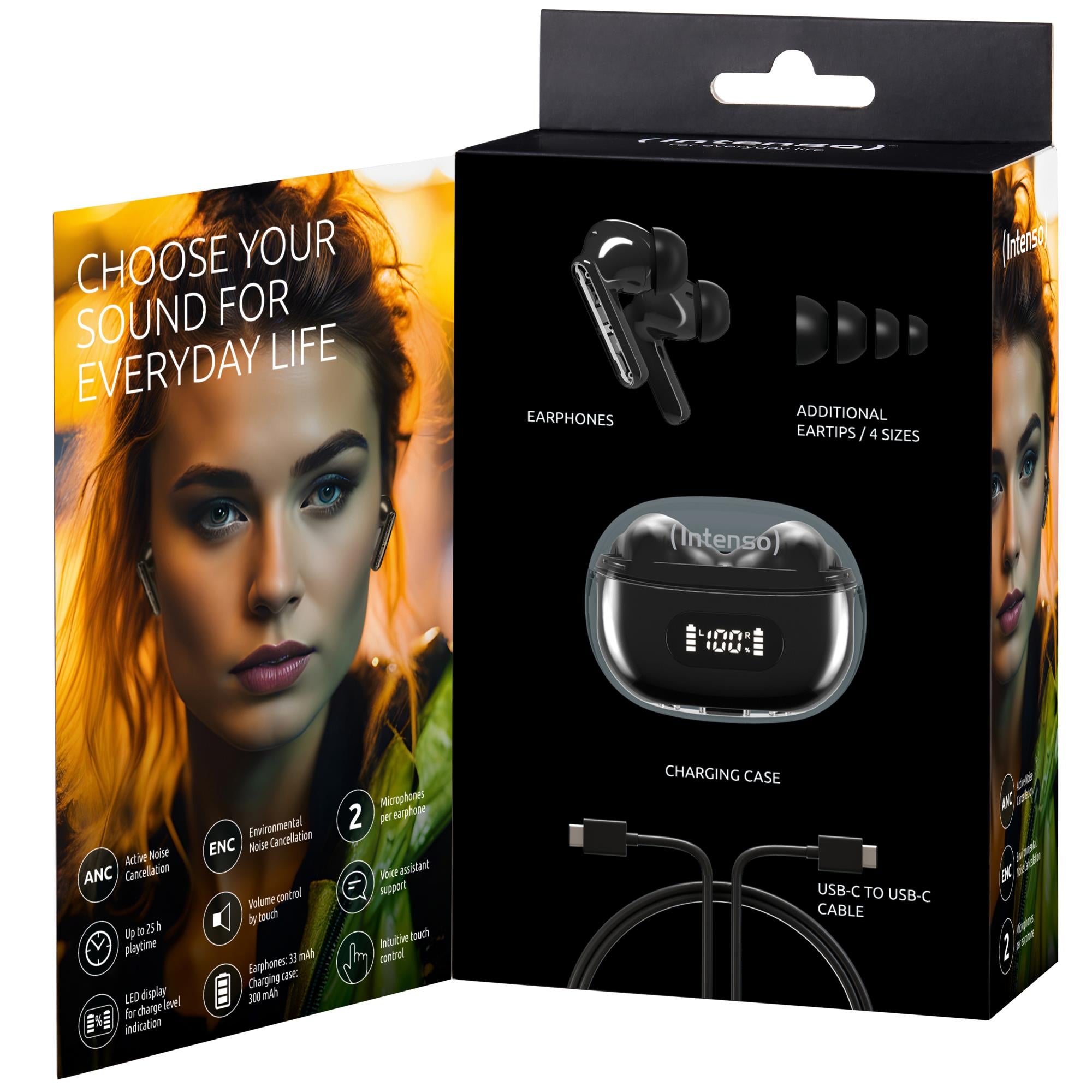 HEADSET BUDS PLUS T310AE/BLACK 3720310 INTENSO