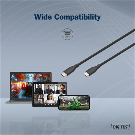 Digitus | Silicone connection cable, 0.5 m | AK-300341-005-S | USB-C to USB-C