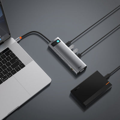 Baseus Metal Gleam 11in1 multifunctional USB Type C HUB - 3x USB 3.2 Gen 1 5Gbps / USB Type C PD 100W / 3.5 mm mini jack AUX