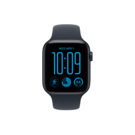 Apple Watch SE 3 GPS 44mm Midnight Aluminium Case with Navy Blue Sport Band - S/M | Apple