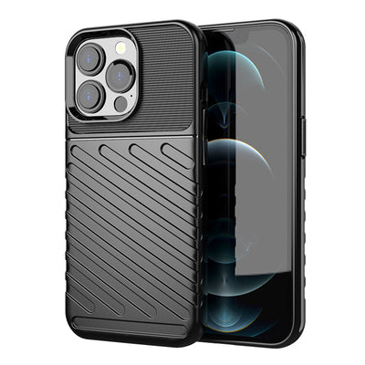 Thunder Case Flexible Tough Rugged Cover TPU Case for iPhone 13 Pro black — Hurtel