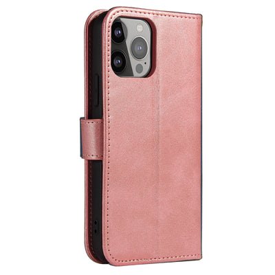 Magnet Case elegant bookcase type case with kickstand for iPhone 13 Pro pink — Hurtel