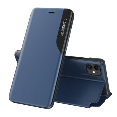 Eco Leather View Case elegant bookcase type case with kickstand for iPhone 13 Pro Max blue — Hurtel
