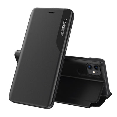 Eco Leather View Case elegant bookcase type case with kickstand for iPhone 13 Pro black — Hurtel