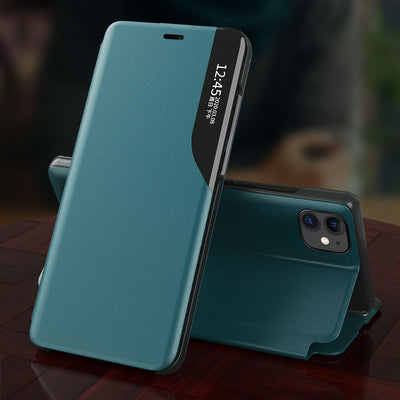 Eco Leather View Case elegant bookcase type case with kickstand for iPhone 13 Pro purple — Hurtel