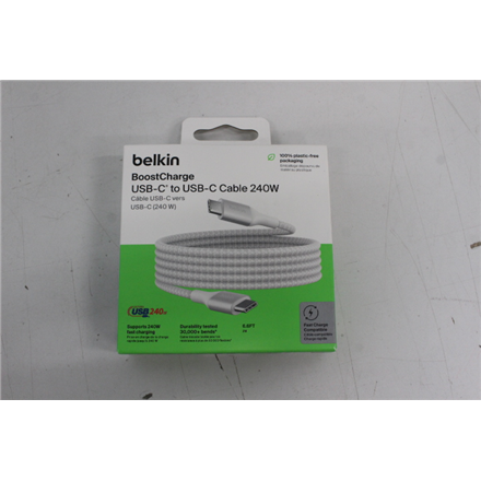 SALE OUT. Belkin 240W USB-C to USB-C Cable (2 m) - White | SALE OUT. SALE OUT. Belkin | DAMAGED PACKAGING