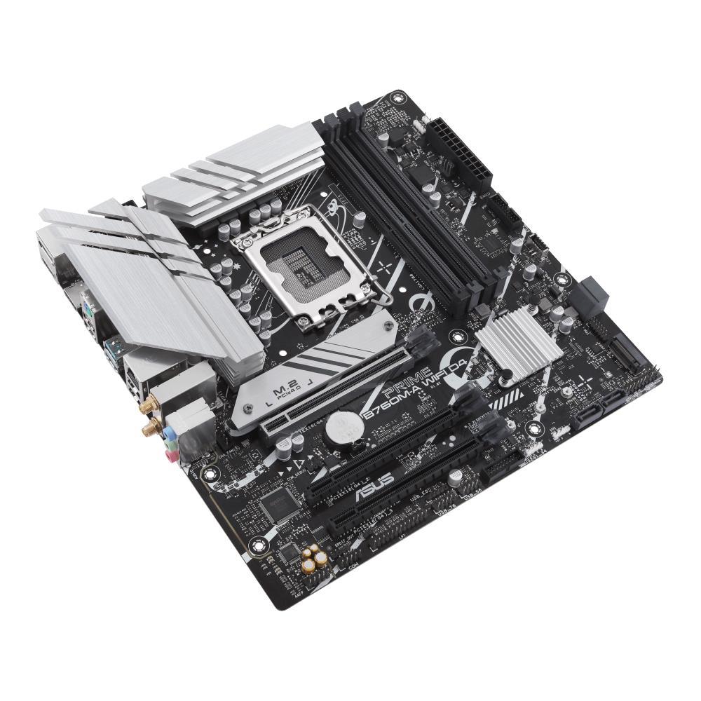Mainboard ASUS Intel B760 Express LGA1700 Micro-ATX Memory DDR4 Memory slots 4 3xPCI-Express 4.0 16x 2xM.2 2xHDMI 1xDisplayPort 4xUSB 2.0 2xUSB 3.2 1xPS/2 1xRJ45 3xAudio port PRIMEB760M-AWIFID4