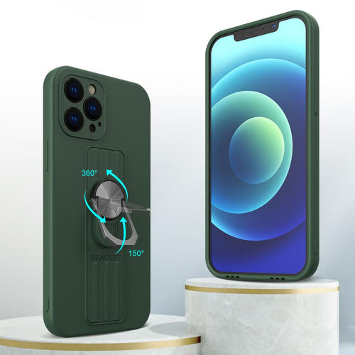 Ring Case silicone case with finger grip and stand for iPhone 11 Pro light blue — Hurtel
