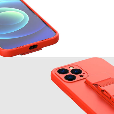 Rope case Gel case with a chain lanyard bag lanyard iPhone 12 Pro purple — Hurtel