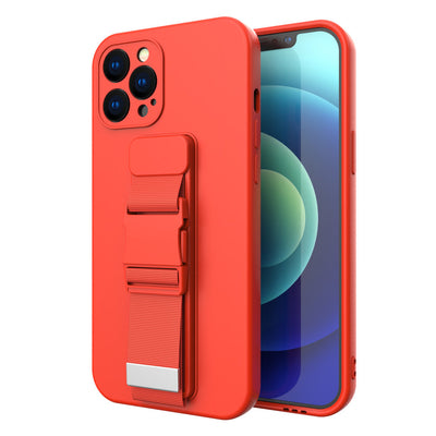 Rope case gel case with a lanyard chain handbag lanyard iPhone 12 Pro Max red — Hurtel