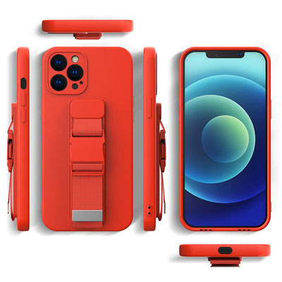 Rope case gel case with a lanyard chain bag lanyard Samsung Galaxy A22 4G blue — Hurtel