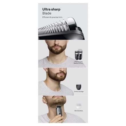 Braun 4-in-1 Grooming Kit | All-in-One Series 3 AIO3500 | Cordless | Number of length steps 14 | Black