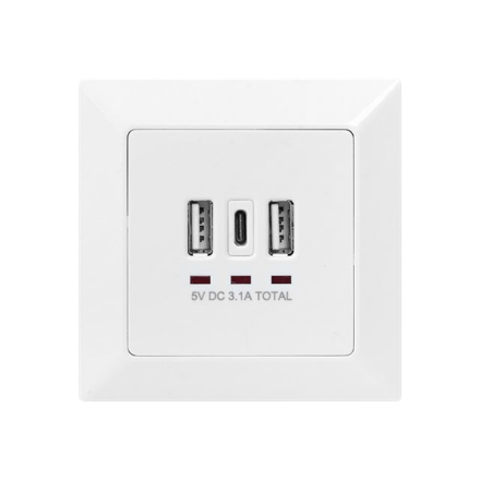 Digitus | Socket with USB A & USB-C Ports, flush mounted