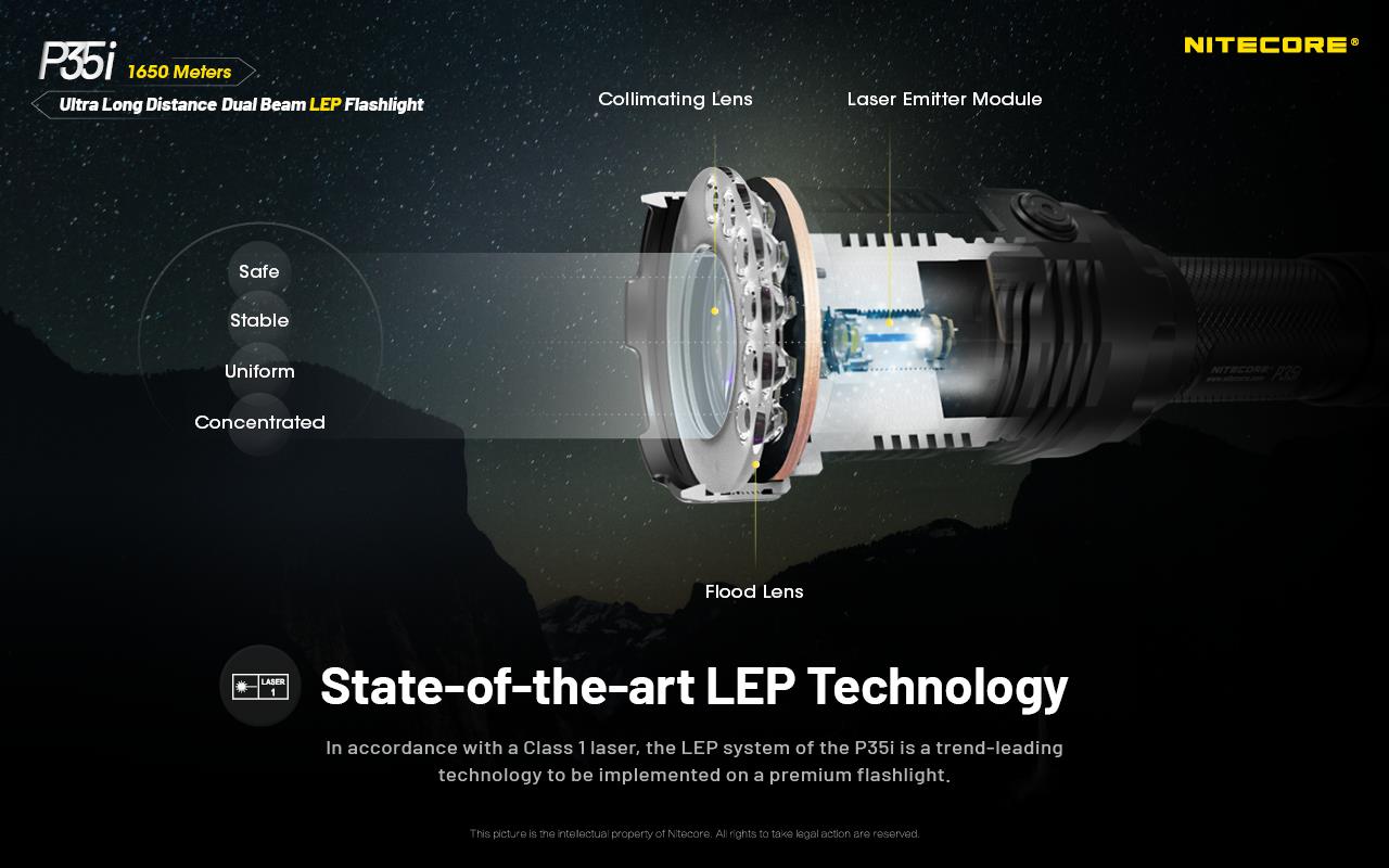 FLASHLIGHT PRECISE SERIES/3000 LUMENS P35I NITECORE