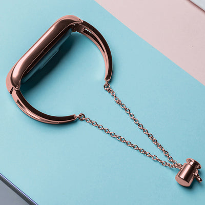 Metal bracelet for Xiaomi Mi Band 3 / 4 / 5 / 6 band strap - pink — Hurtel