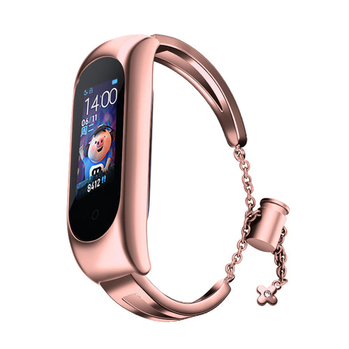 Metal bracelet for Xiaomi Mi Band 3 / 4 / 5 / 6 band strap - pink — Hurtel