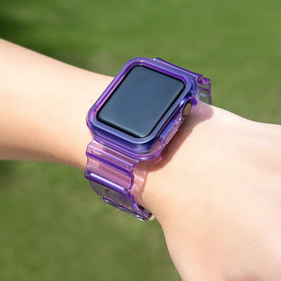 Silicone Band Strap Bracelet Case Strap Light Set for Apple Watch 44mm - Purple — Hurtel