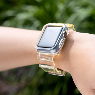 Silicone Band Strap Bracelet Case Strap Light Set for Apple Watch 44mm - Yellow — Hurtel