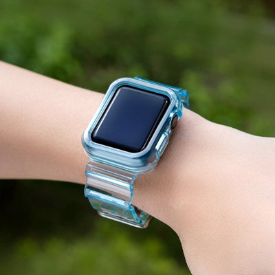 Silicone Band Strap Bracelet Case Strap Light Set for Apple Watch 38mm - Blue — Hurtel