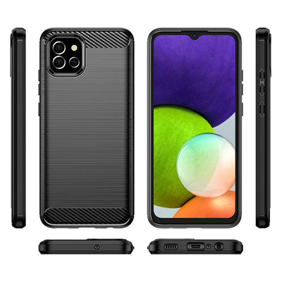 Carbon Case Flexible Cover Case for Samsung A03S EU (166.5) black — Hurtel