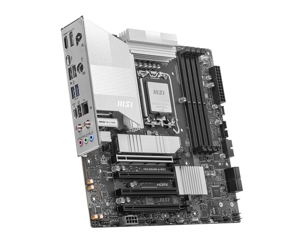 Mainboard MSI Intel B860 Express LGA1851 Micro-ATX Memory DDR5 Memory slots 4 PROB860M-AWIFI