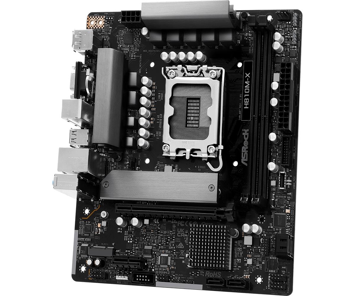 Mainboard ASROCK Intel H810 LGA1851 Micro-ATX Memory DDR5 Memory slots 2 H810M-X