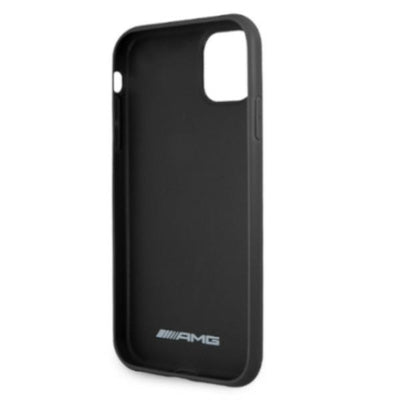 AMG AMHCN61GSEBK iPhone 11 6.1 "black / black hardcase Leather Debossed Lines — Mercedes