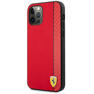 Ferrari FESAXHCP12LRE iPhone 12 Pro Max 6.7" red/red hardcase On Track Carbon Stripe