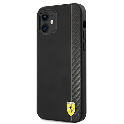 Ferrari FESAXHCP12SBK iPhone 12 mini 5.4" black/black hardcase On Track Carbon Stripe