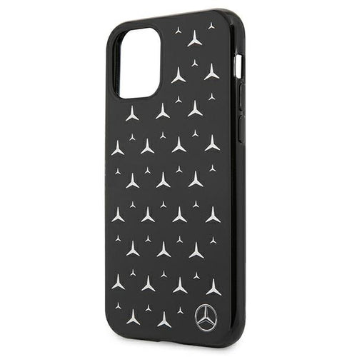 Mercedes Silver Stars Pattern Case for iPhone 11 / Xr - Black