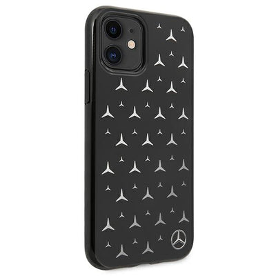 Mercedes Silver Stars Pattern Case for iPhone 11 / Xr - Black